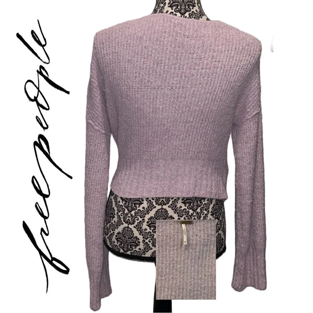 Free‎ People Women’s Purple Faux Wrap Sweater - Size XS